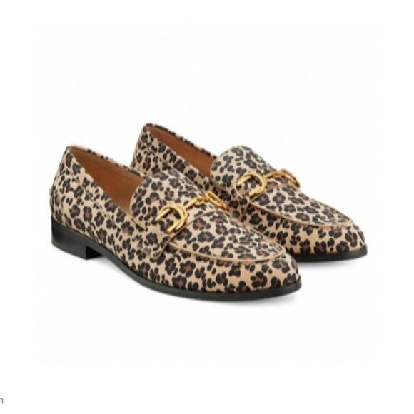 Stuart Weitzman Owen Buckle Loafer In Spotted Cheetah Suede Golden Beige 7.5 - Picture 3 of 15